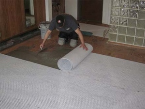 installing SUPERSEAL tile subfloor